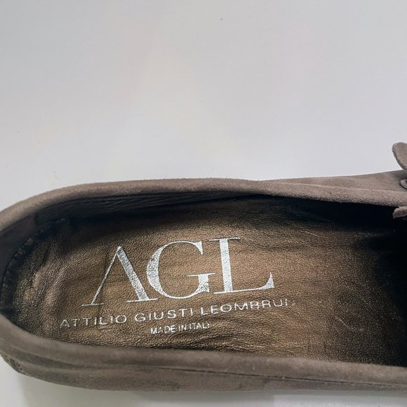 AGL Attilio Giusti Leombruni Gray Suede Butckle Strap Loafers Size: 38 - Picture 6 of 10